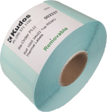Thermal Direct Label  1 Across Removable  34 x 22  Roll of 1,000-rolls---1-across-Kudos Solutions Limited