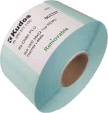 Thermal Direct Label  1 Across Removable  34 x 22  Roll of 1,000-rolls---1-across-Kudos Solutions Limited