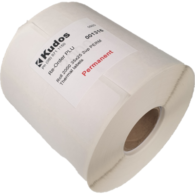 Thermal Direct Label  2 Across Permanent  35x25  Roll of 2,000