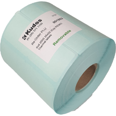 Thermal Direct Label  2 Across Removable  35 x 25  Roll of 2,000-rolls---2-across-Kudos Solutions Limited